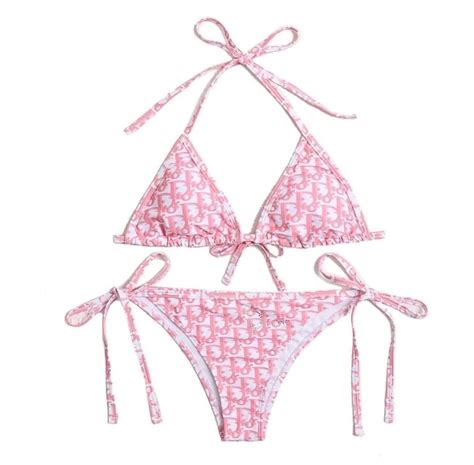 pink dior bikini set|FWRD Renew Dior One Piece Swimsuit in Pink .